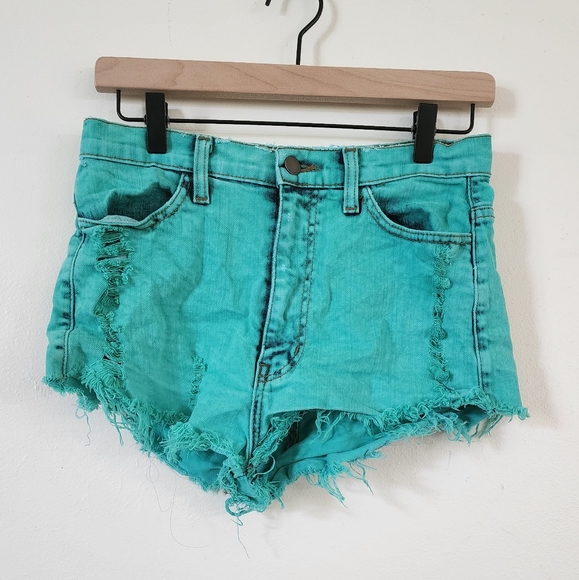 Teal Vibrant M.I.U. booty shorts - Picture 1 of 4
